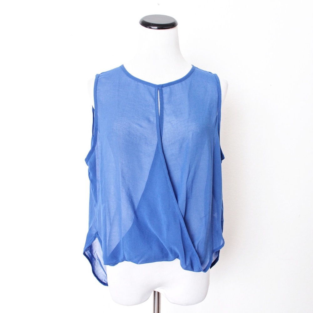 Better Be Y2K Blue Drape Sheer Top